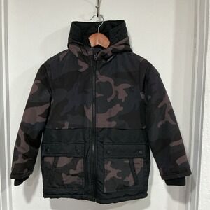 Michael Kors Black Camouflage Parka winter coat Youth Size 7